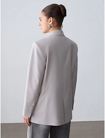 Veste blazer longue en crêpe dilvin