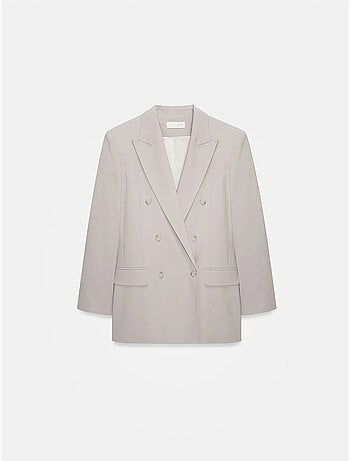 Veste blazer longue en crêpe dilvin