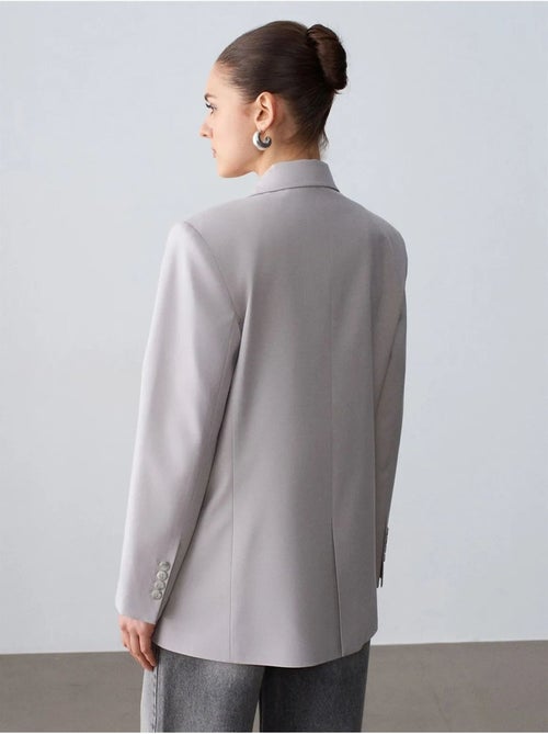 Veste blazer longue en crêpe dilvin - Kiabi