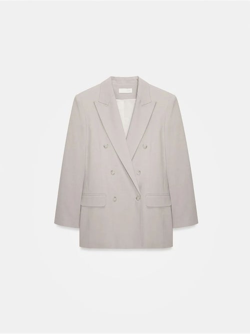 Veste blazer longue en crêpe dilvin - Kiabi