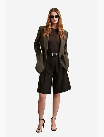 Veste blazer longue en crêpe dilvin