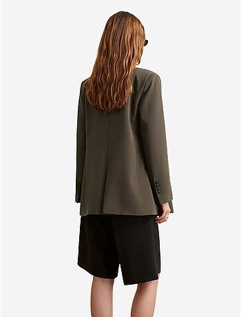 Veste blazer longue en crêpe dilvin