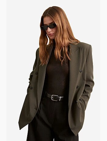 Veste blazer longue en crêpe dilvin
