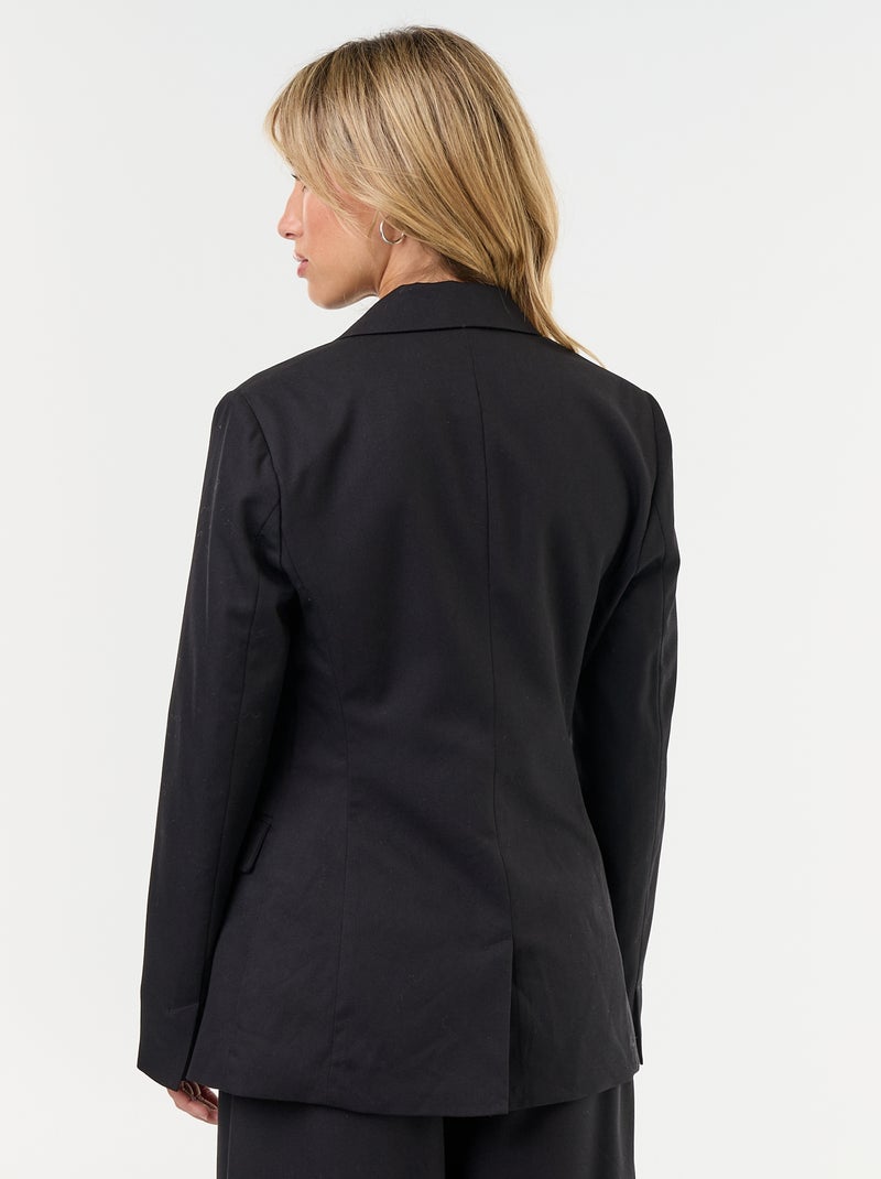 Veste blazer longue Noir - Kiabi