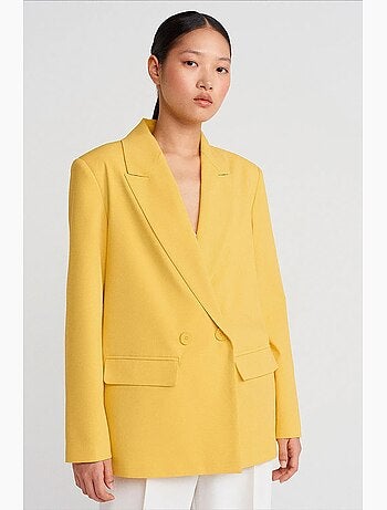 Veste blazer longue oversize en crêpe dilvin
