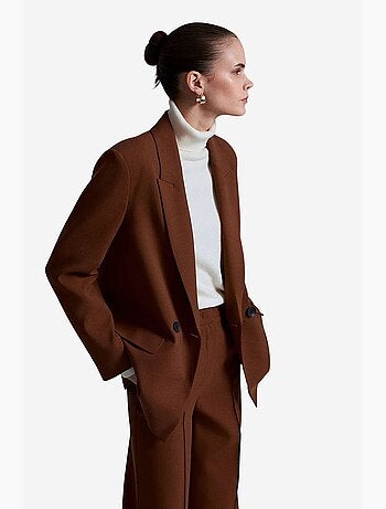 Veste blazer longue oversize en crêpe dilvin