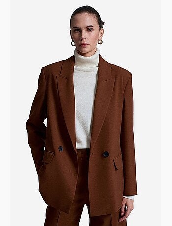 Veste blazer longue oversize en crêpe dilvin