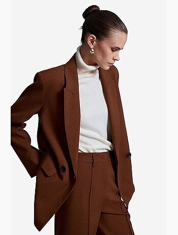 Veste blazer longue oversize en crêpe dilvin