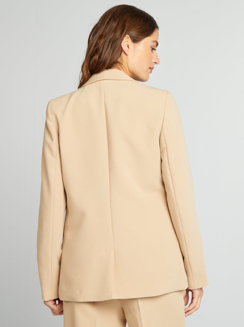 Veste blazer mi-longue Beige - Kiabi