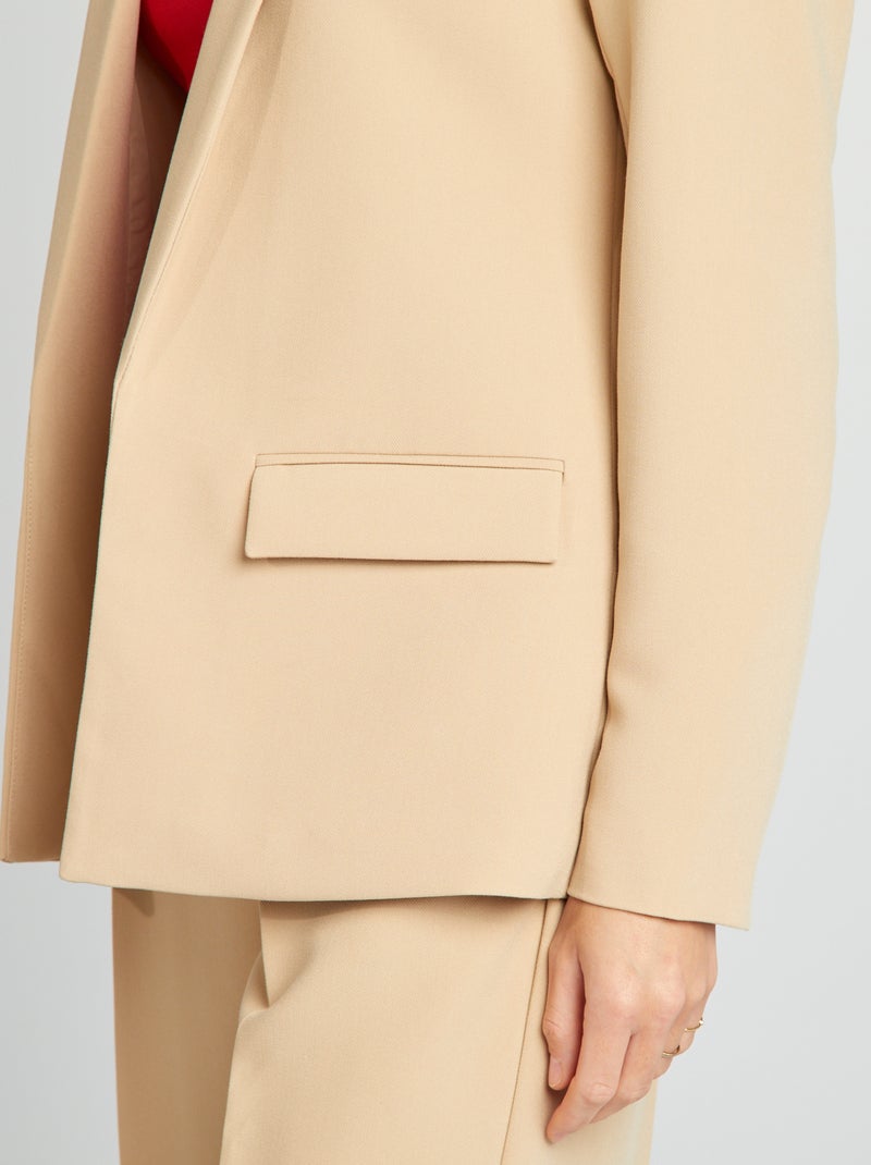 Veste blazer mi-longue Beige - Kiabi