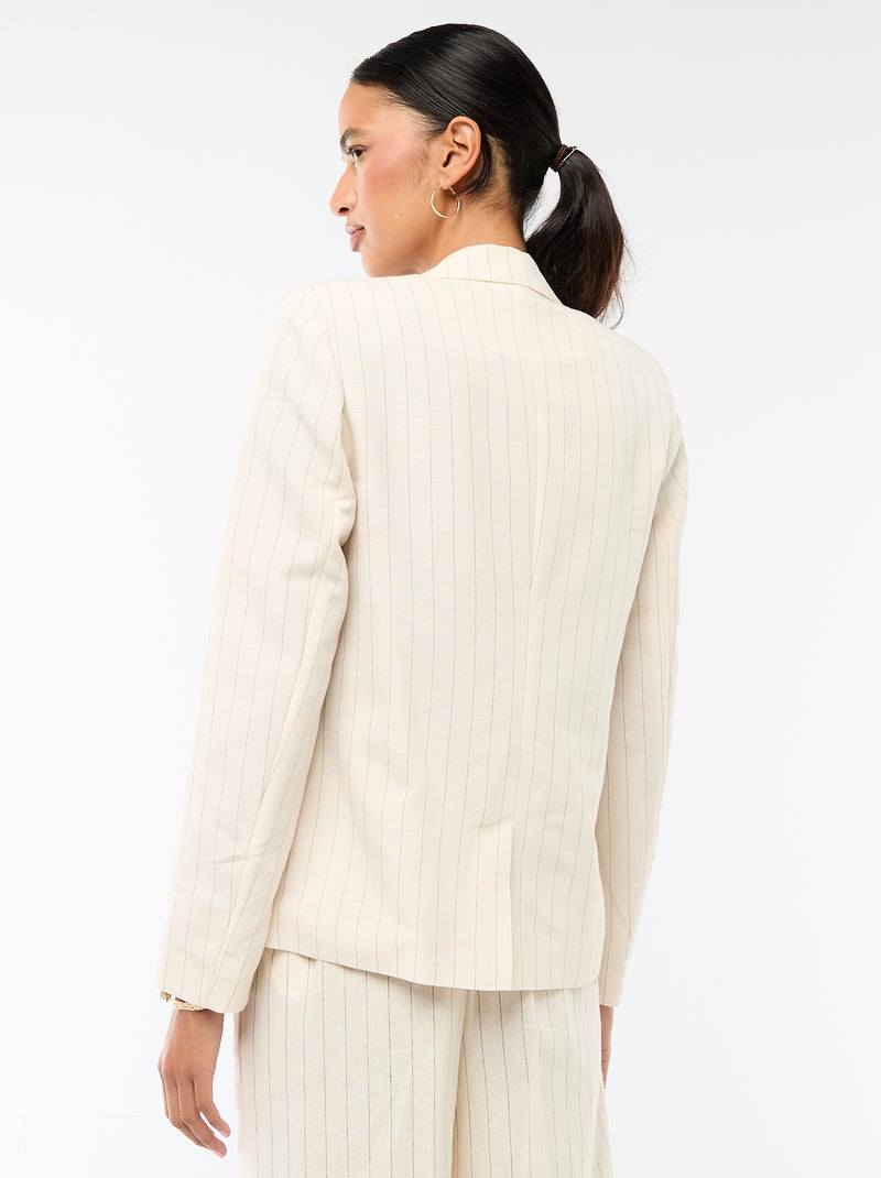 Veste blazer mi-longue Beige - Kiabi
