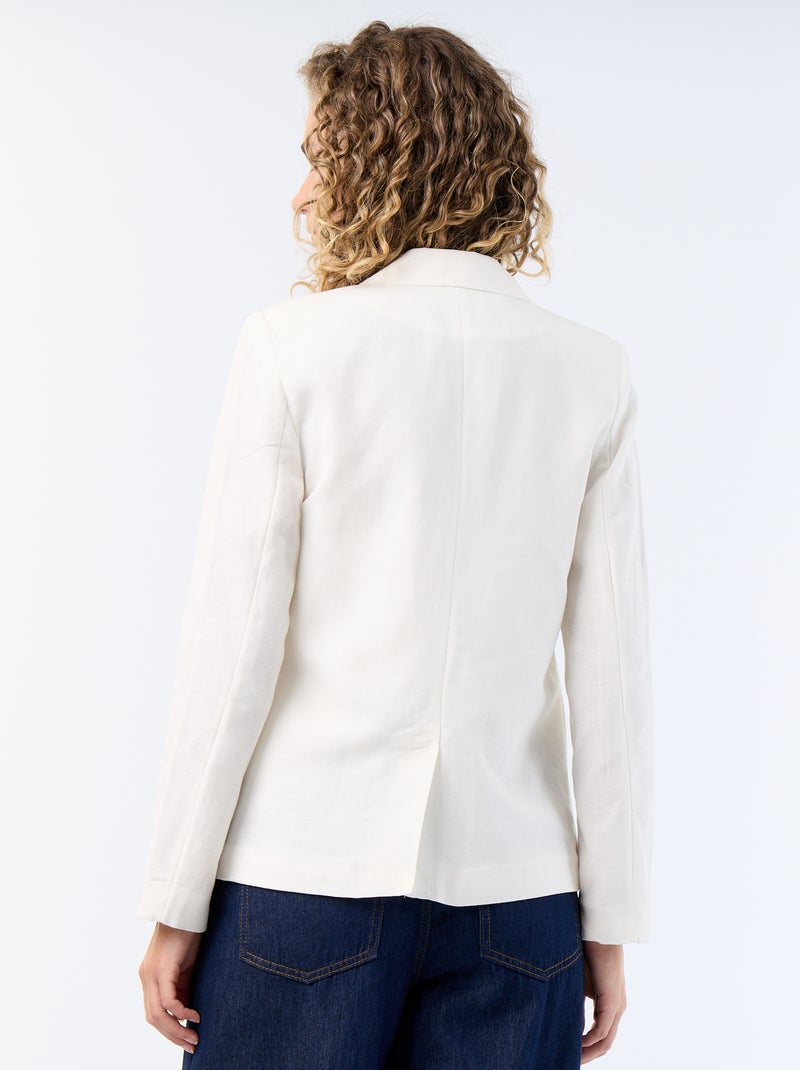 Veste blazer mi-longue Blanc - Kiabi