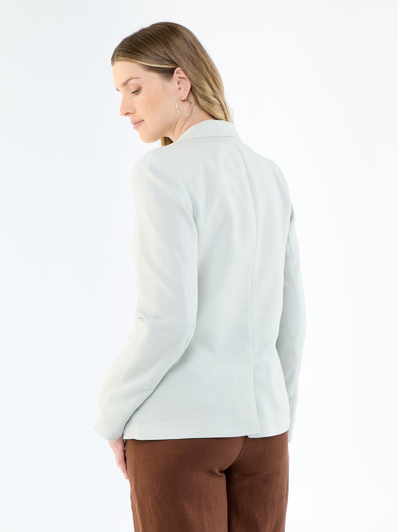 Veste blazer mi-longue Bleu - Kiabi