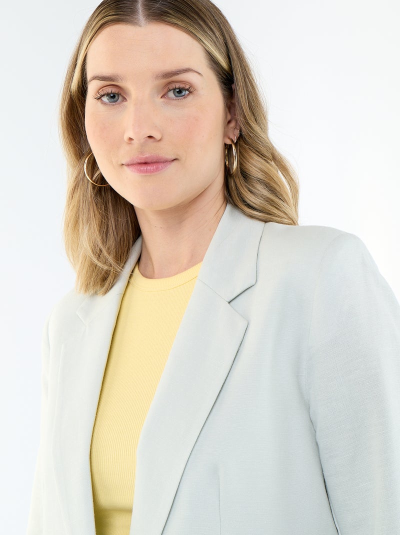 Veste blazer mi-longue Bleu - Kiabi