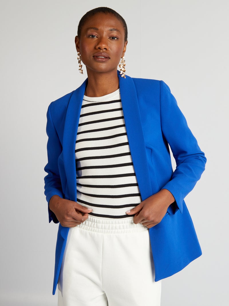 Veste blazer mi-longue BLEU - Kiabi