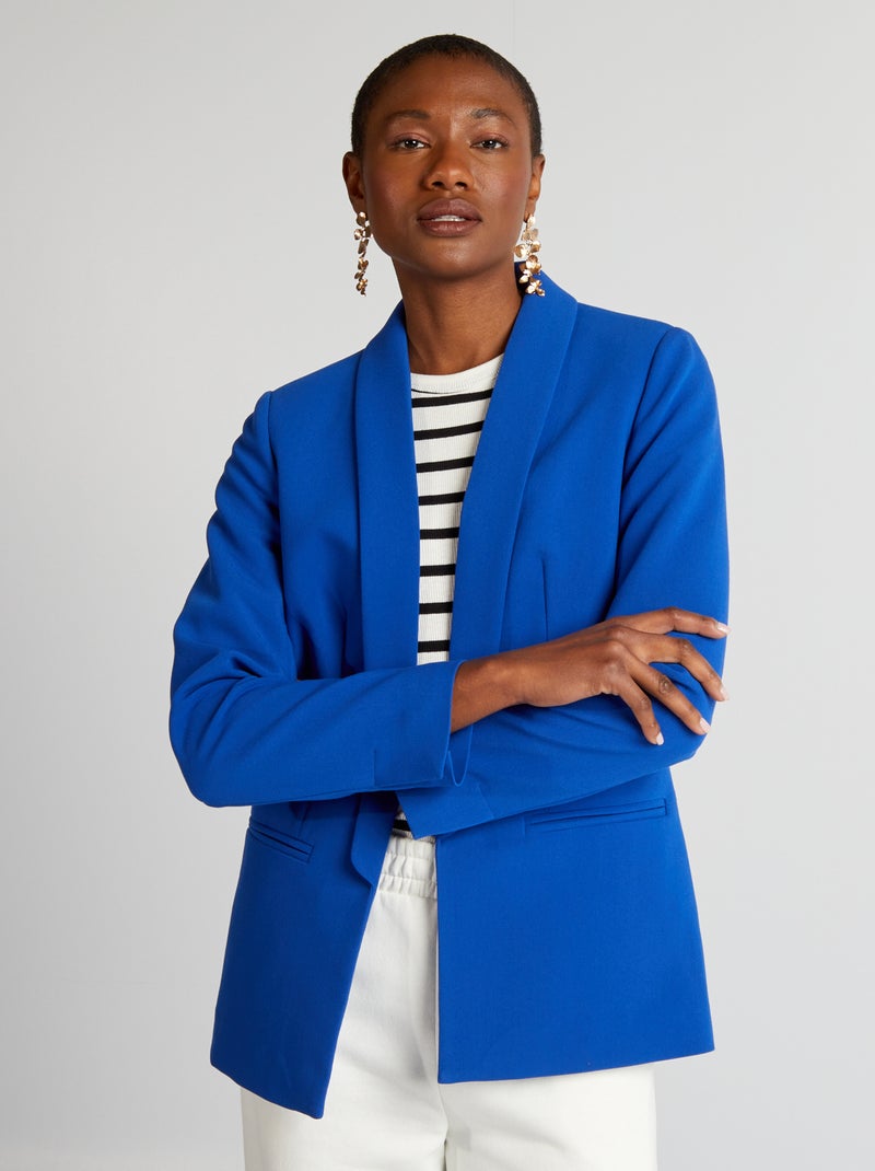 Veste blazer mi-longue BLEU - Kiabi