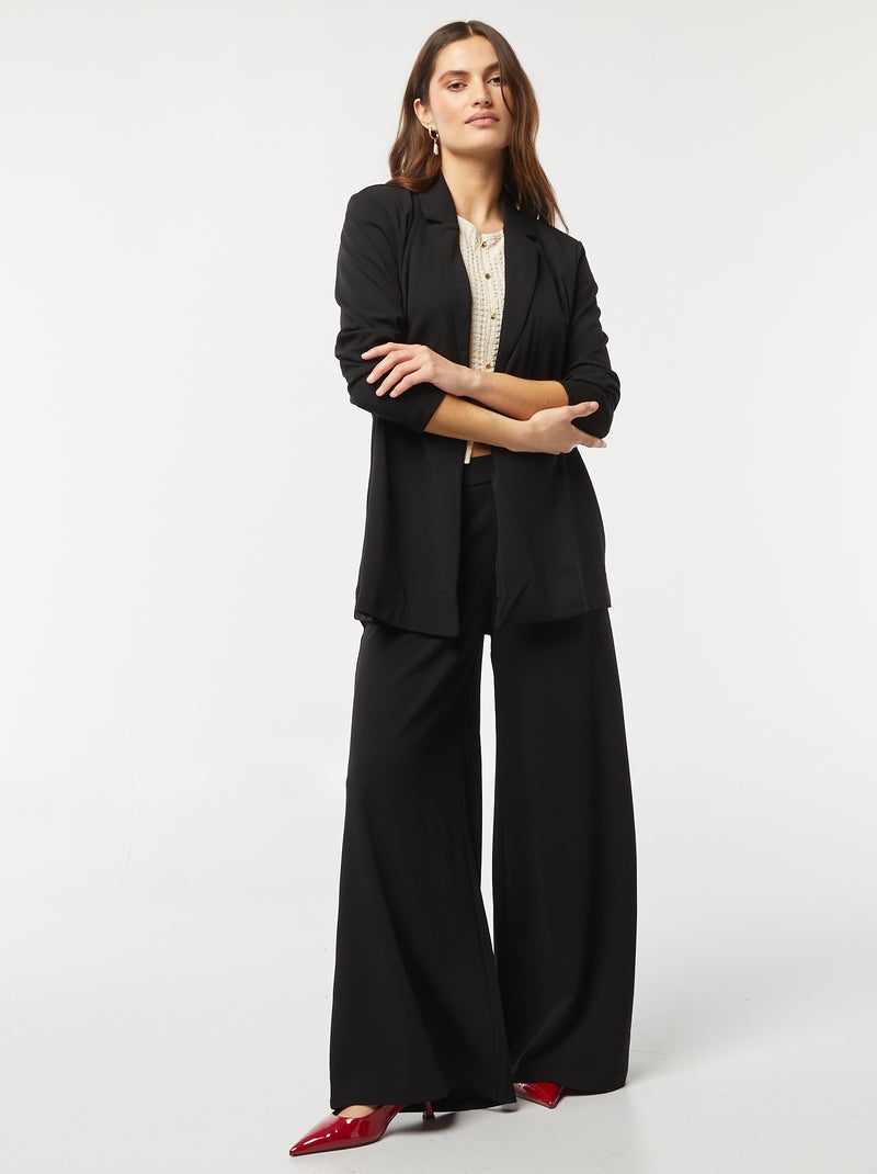 Veste blazer mi-longue fluide 'JDY' Noir - Kiabi