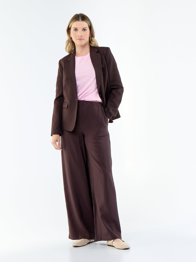 Veste blazer mi-longue Marron - Kiabi