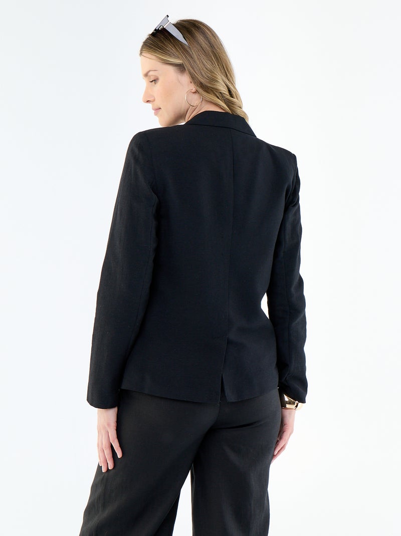 Veste blazer mi-longue Noir - Kiabi