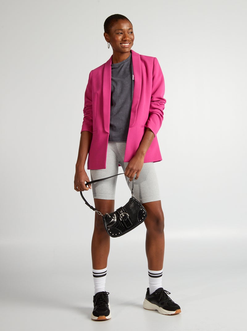 Veste blazer mi-longue Rose - Kiabi