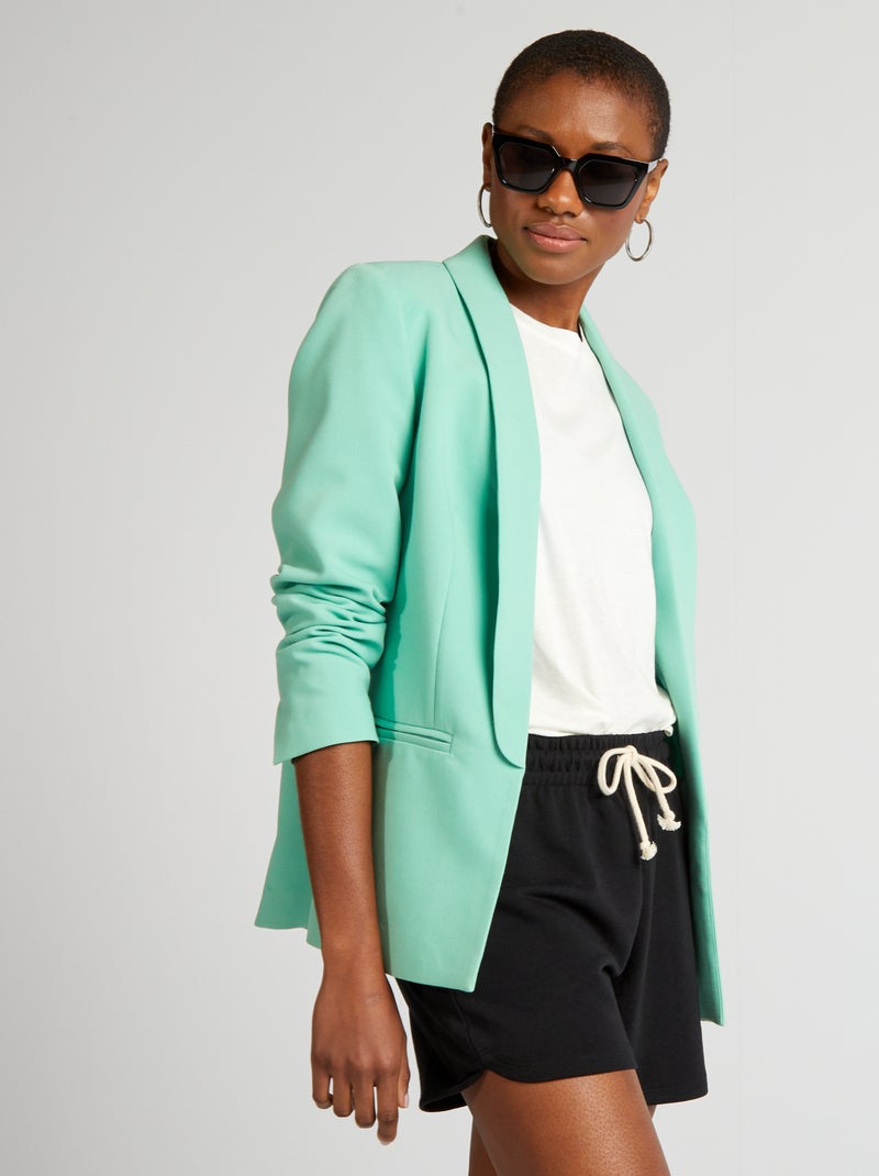 Veste blazer mi-longue Vert - Kiabi