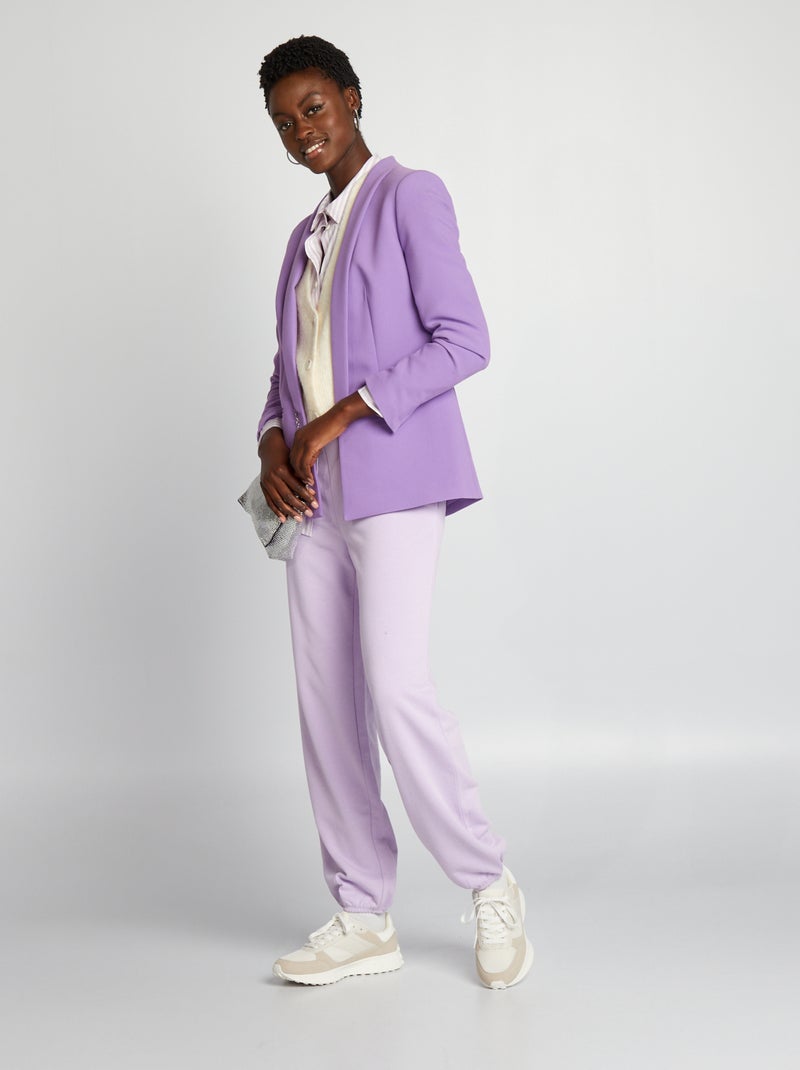 Veste blazer mi-longue Violet - Kiabi