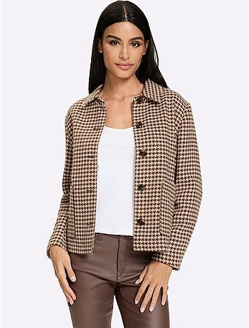 Veste blazer motif pied-de-poule - taille standard - helline