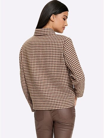 Veste blazer motif pied-de-poule - taille standard - helline