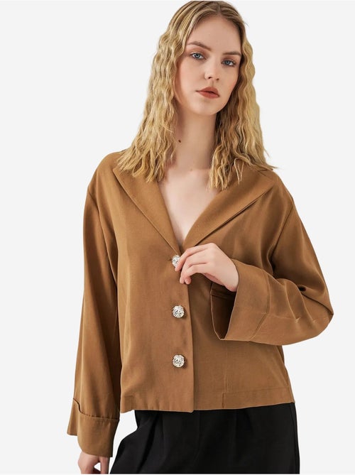 Veste blazer oversize à fermeture boutonnée bdart - Kiabi Veste blazer oversize à fermeture boutonnée bdart - Kiabi