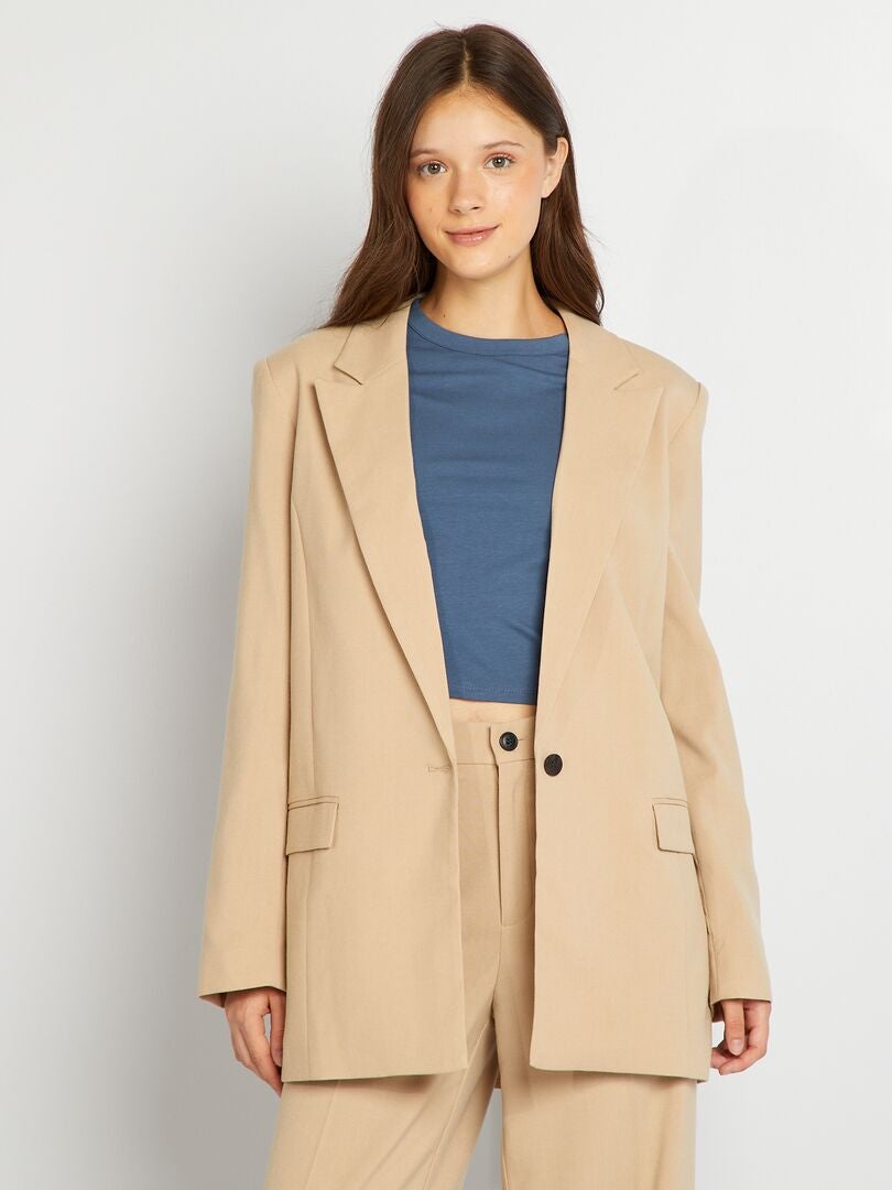 Veste beige oversize sale