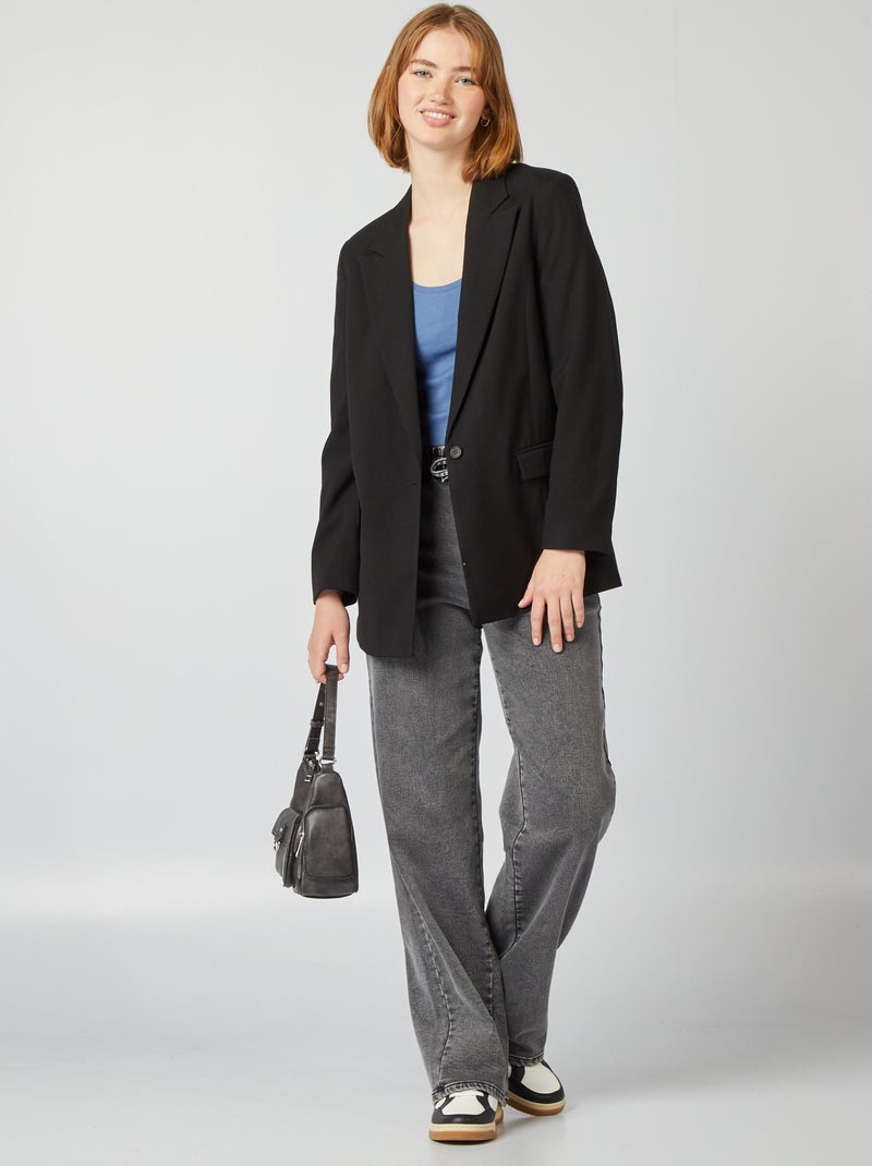 Veste blazer oversize noir - Kiabi