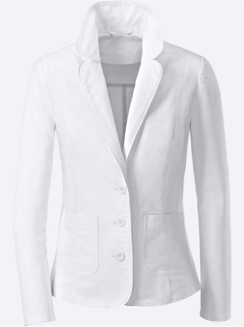 Veste Blazer Pur Coton - Taille Standard - Witt Blanc - Kiabi