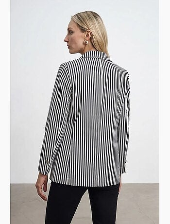 Veste blazer rayée en popeline dilvin