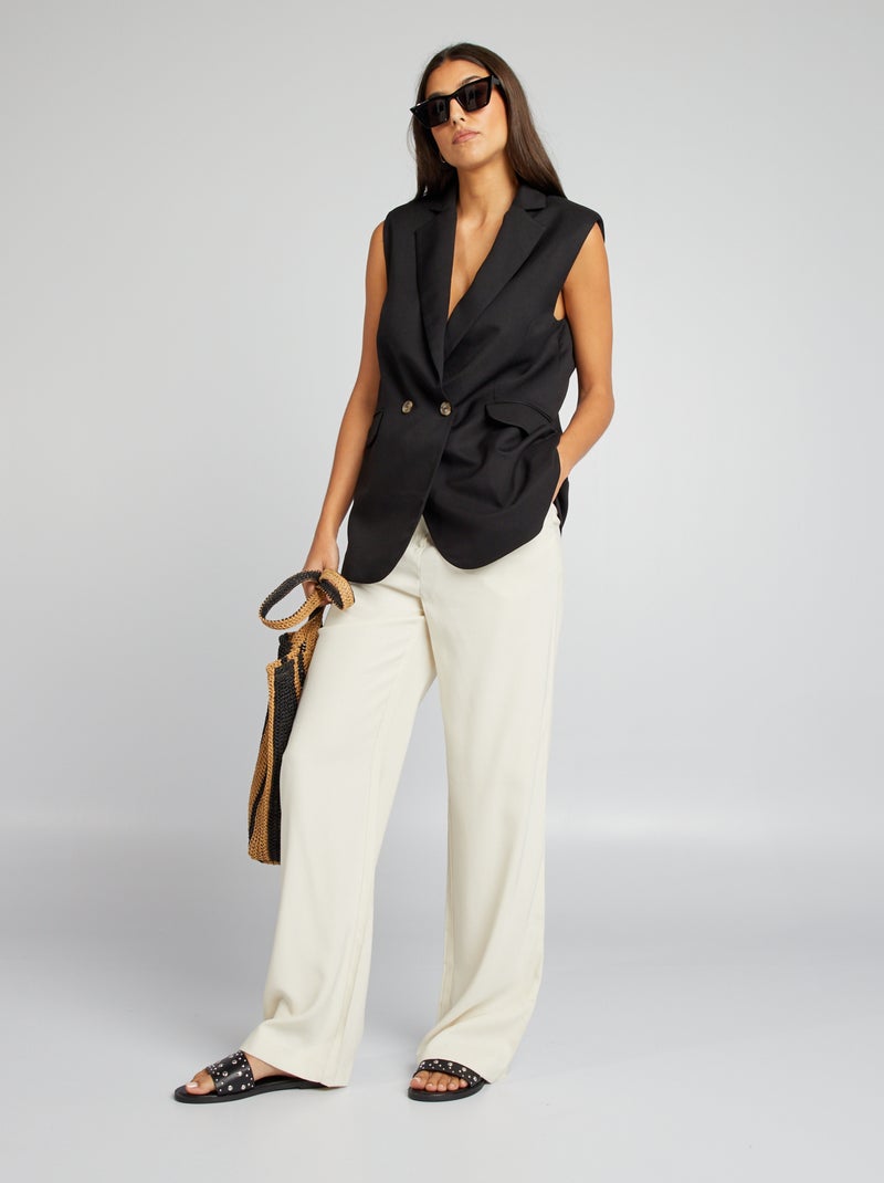 Veste blazer sans manches mi-longues noir - Kiabi