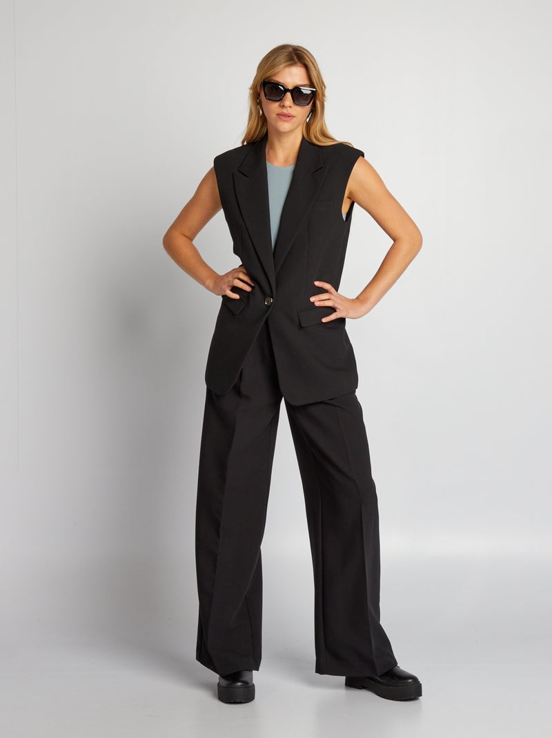 Veste blazer sans manches noir - Kiabi