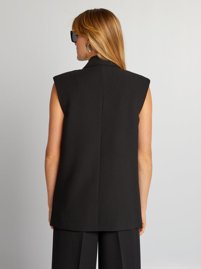 Veste blazer sans manches noir - Kiabi
