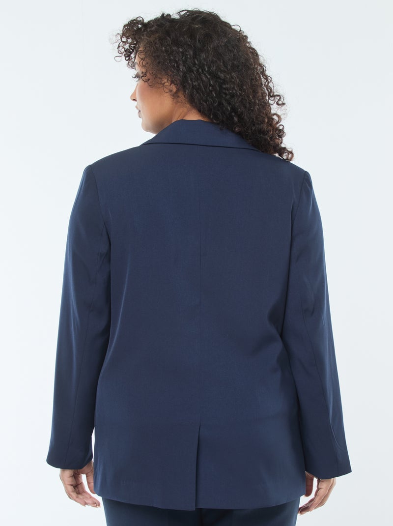 Veste blazer uni avec 2 poches à rabat Bleu - Kiabi