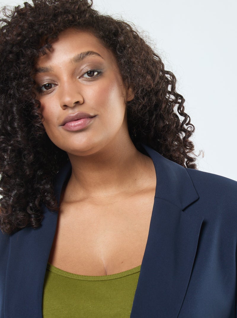 Veste blazer uni avec 2 poches à rabat Bleu - Kiabi