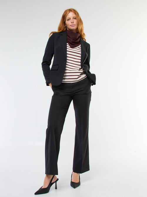 Veste blazer uni avec col crantée - Kiabi