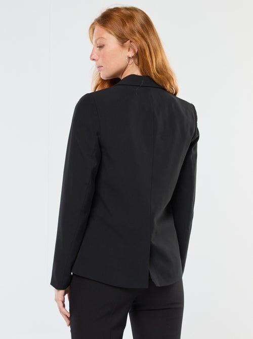 Veste blazer uni avec col crantée - Kiabi
