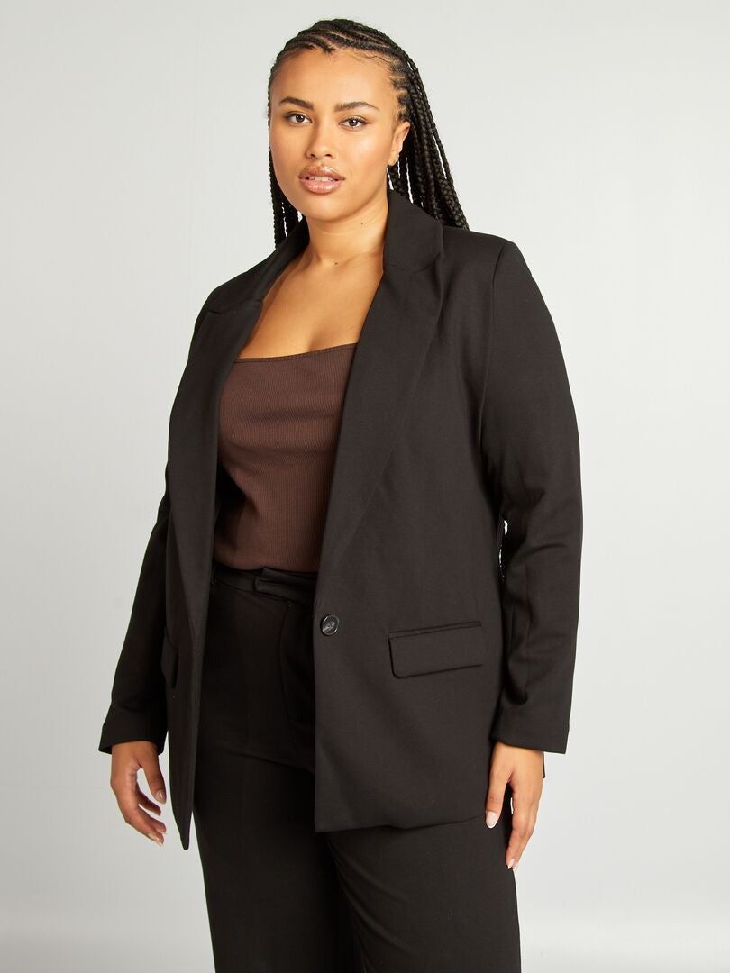 Veste blazer uni noir - Kiabi