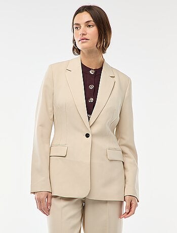 Veste blazer unie à la coupe cintrée