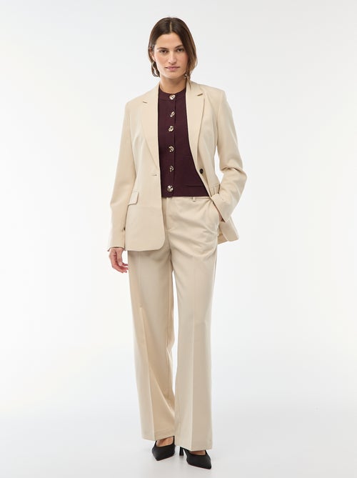 Veste blazer unie à la coupe cintrée - Kiabi