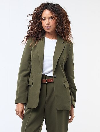 Veste blazer unie à la coupe cintrée