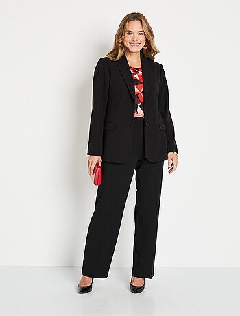 Veste blazer unie coupe droite col tailleur