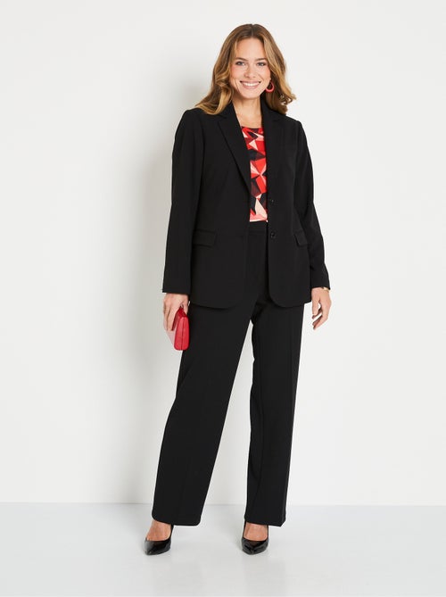 Veste blazer unie coupe droite col tailleur - Kiabi