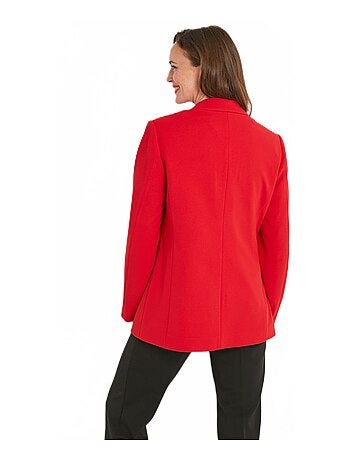Veste blazer unie coupe droite col tailleur