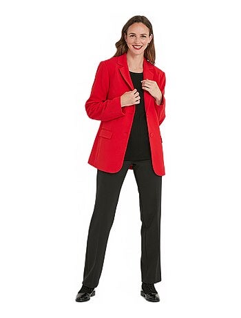 Veste blazer unie coupe droite col tailleur