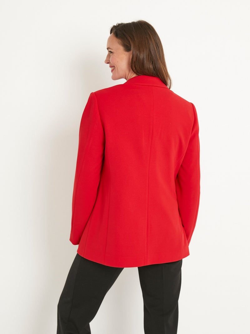 Veste blazer unie coupe droite col tailleur Rouge - Kiabi