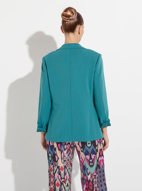 Veste blazer unie coupe droite col tailleur - Kiabi